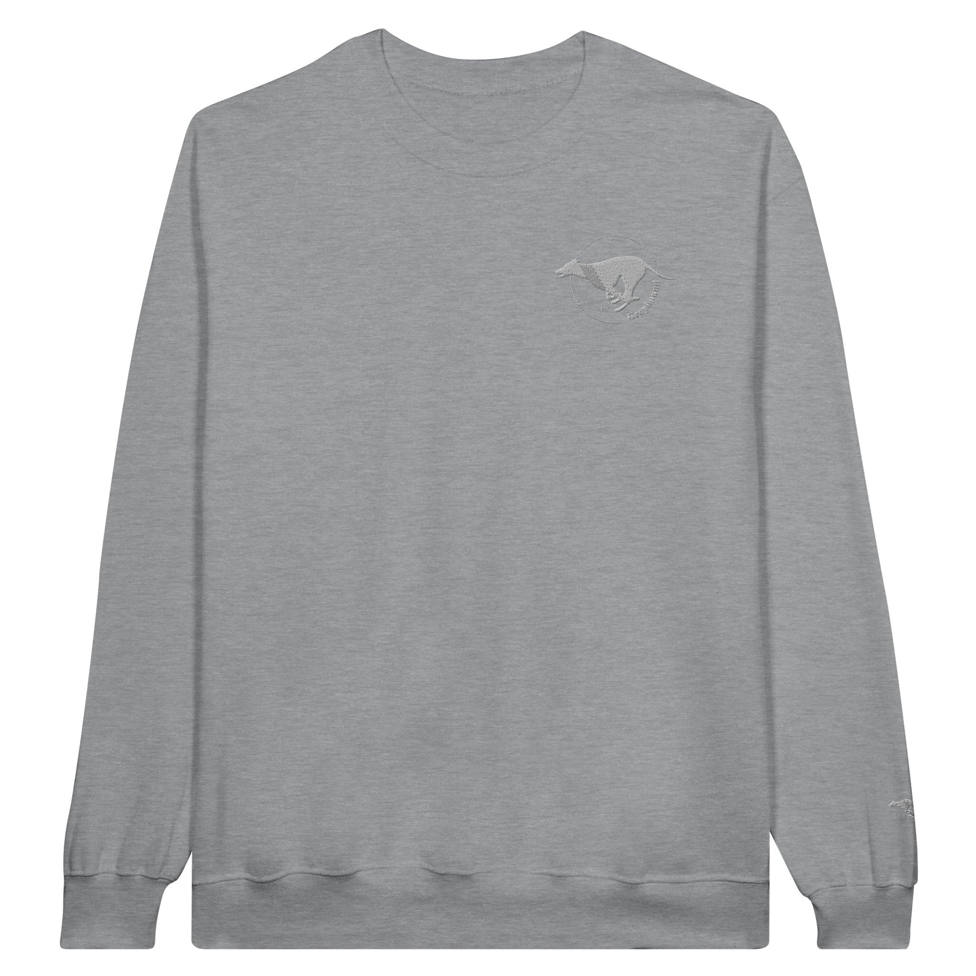 Men's Classic Crewneck Sweatshirt with Embroidered Greyhound Logo - Hobbster