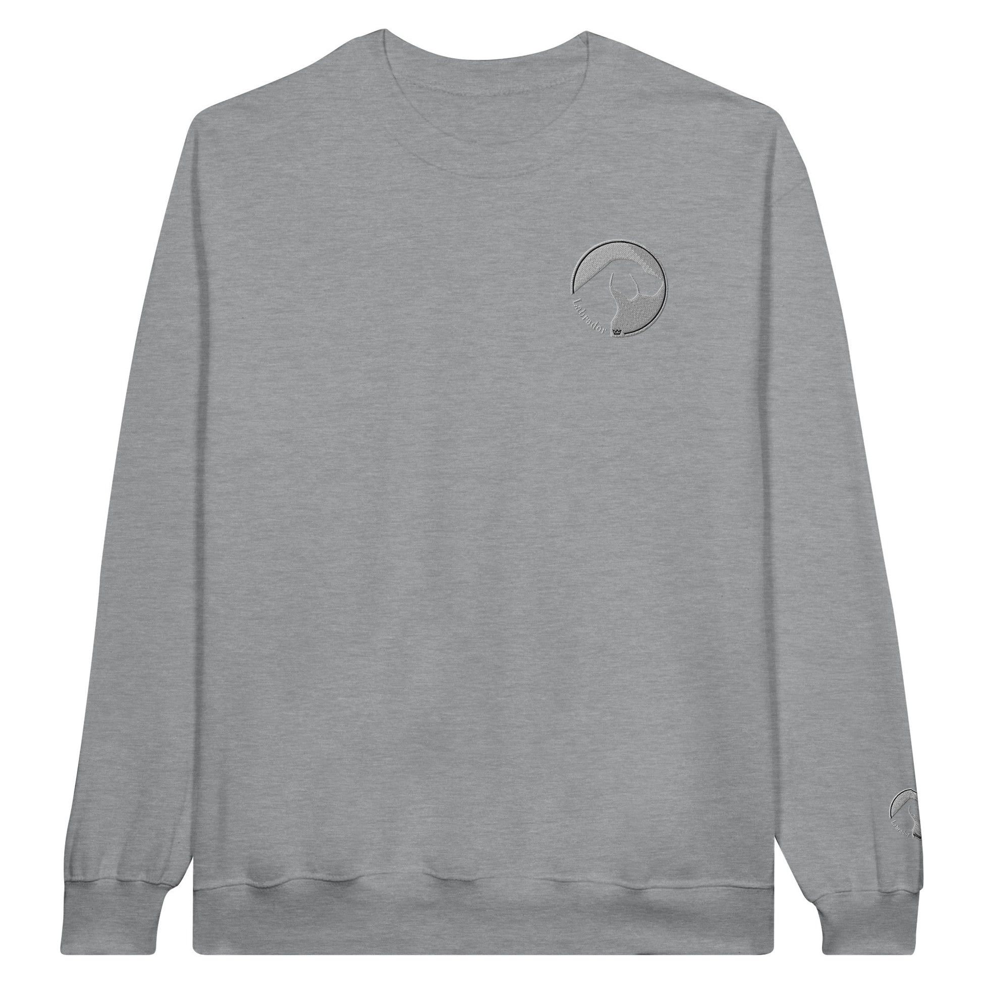 Men's Classic Crewneck Sweatshirt with Labrador Embroidered Logo - Hobbster