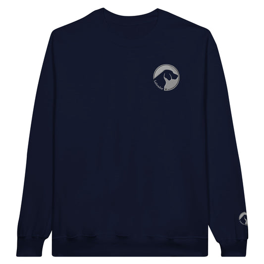 Men's Classic Crewneck Sweatshirt with Labrador Embroidered Logo - Hobbster