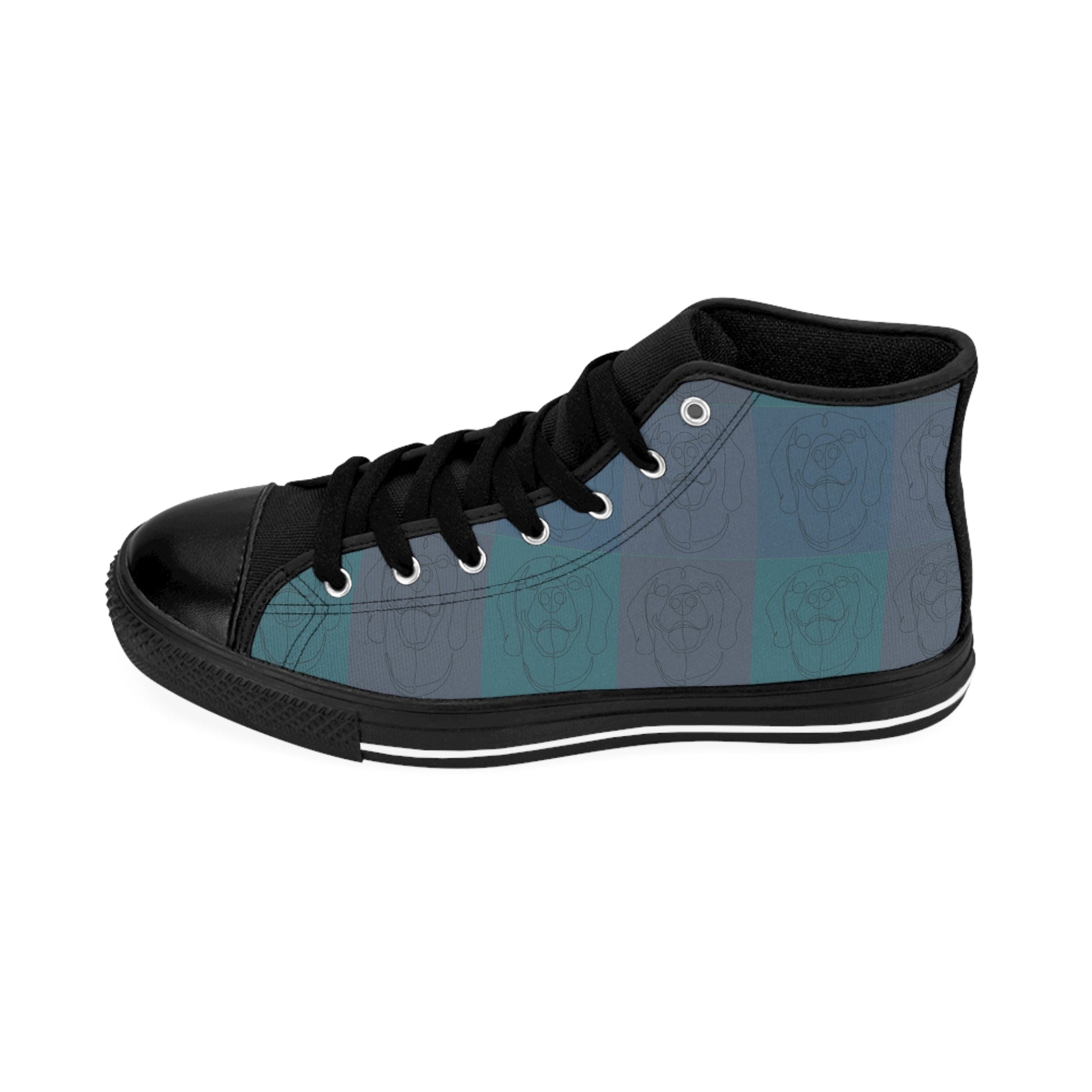 Men's Classic Sneakers featuring a custom design of Rhodesian Ridgebacks [blue] - Hobbster