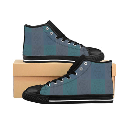 Men's Classic Sneakers featuring a custom design of Rhodesian Ridgebacks [blue] - Hobbster