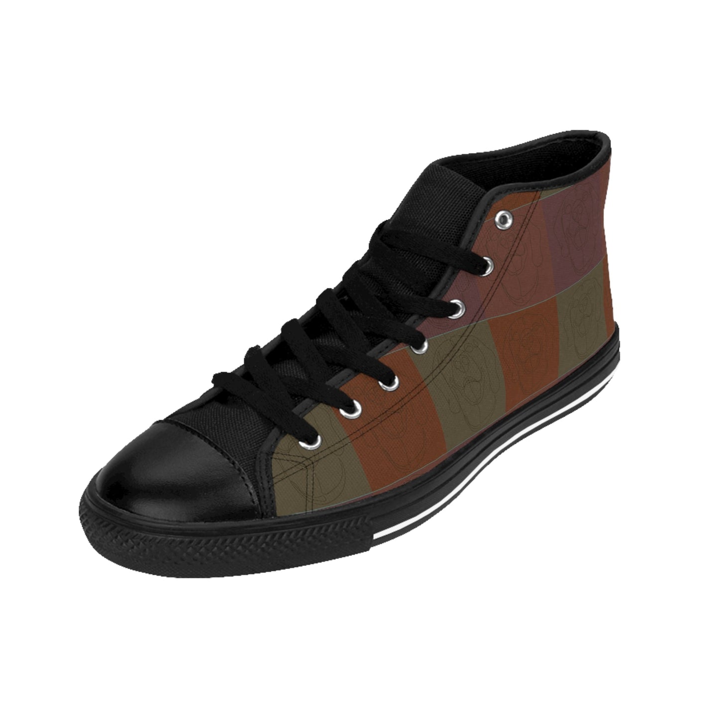 Men's Classic Sneakers featuring a custom design of Rhodesian Ridgebacks [brown] - Hobbster