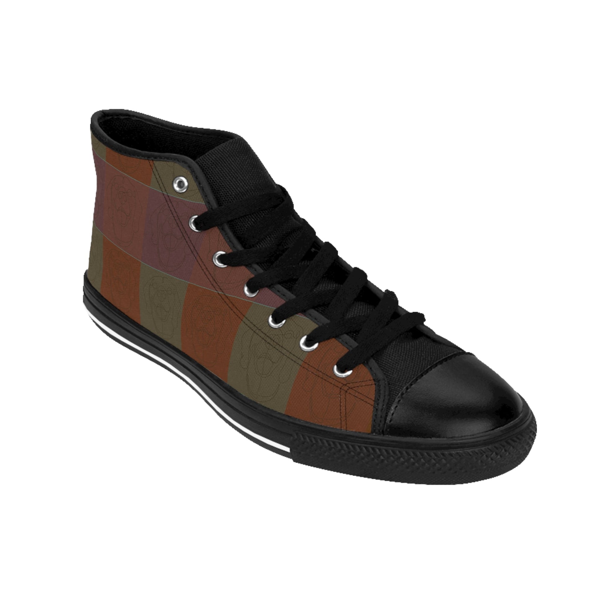 Men's Classic Sneakers featuring a custom design of Rhodesian Ridgebacks [brown] - Hobbster