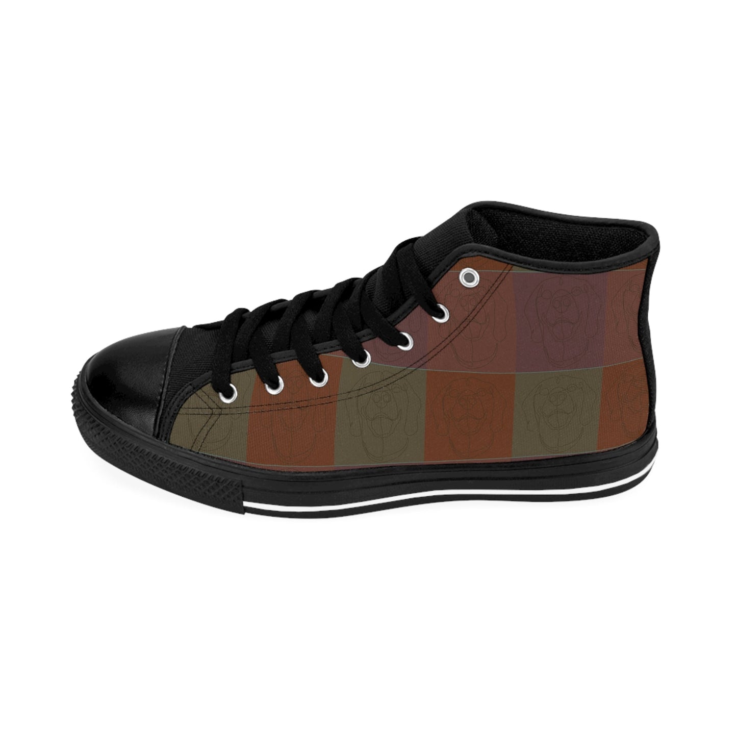 Men's Classic Sneakers featuring a custom design of Rhodesian Ridgebacks [brown] - Hobbster