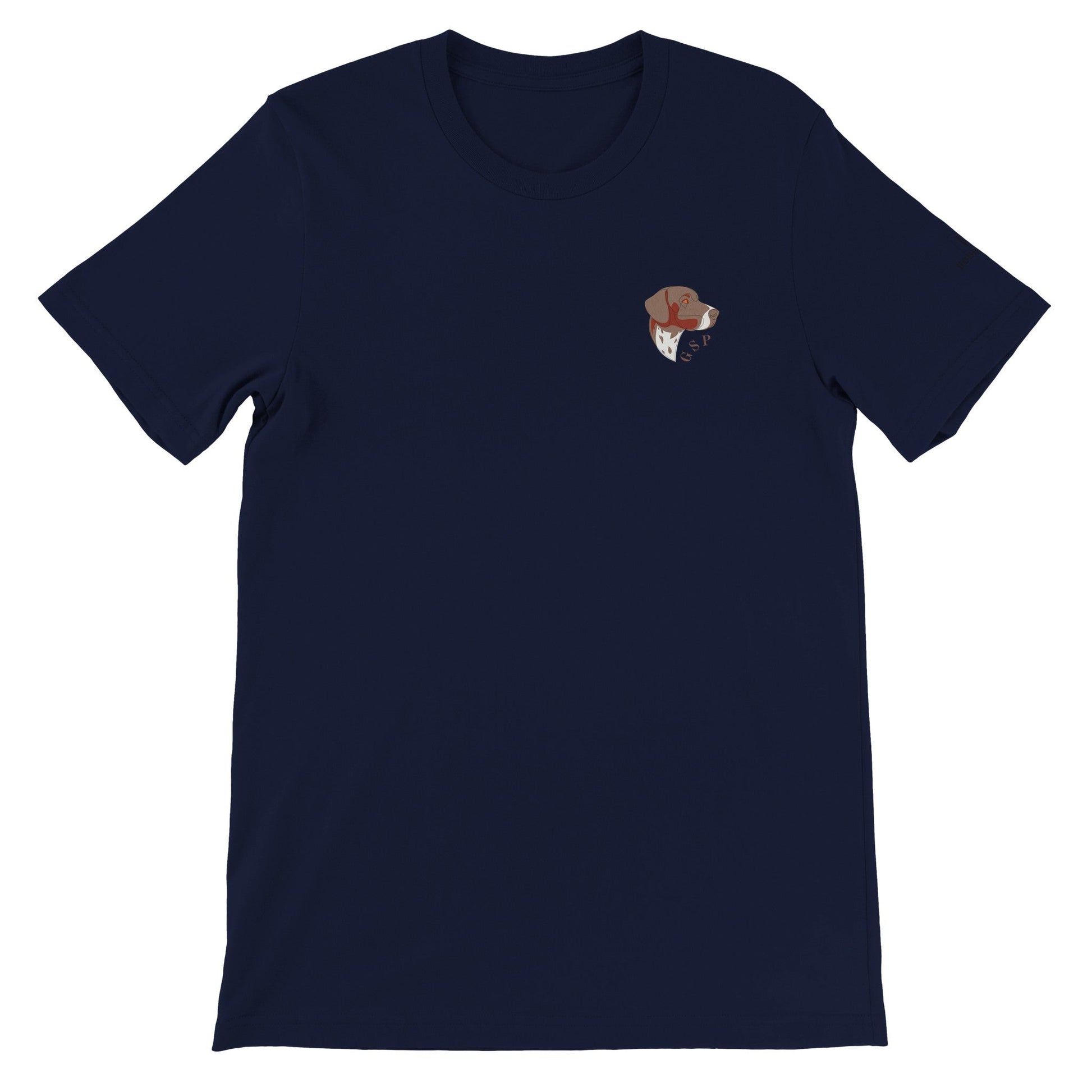 Men's Crewneck T-shirt with German Short Hair Pointer dog logo - Hobbster