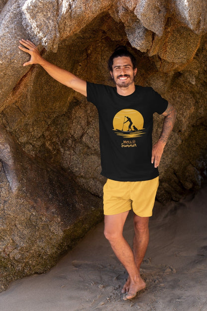 Men's Premium Hello Summer Crewneck T - shirt - Hobbster