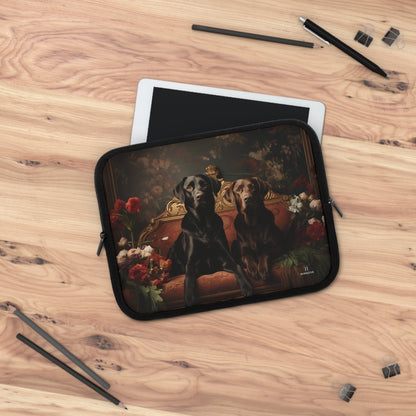 Neoprene Laptop Sleeve featuring Art Deco Labradors Design - Hobbster