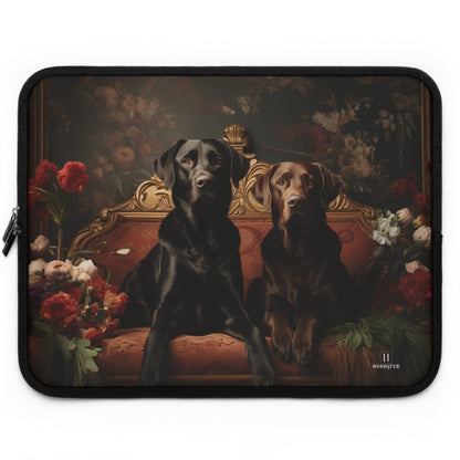 Neoprene Laptop Sleeve featuring Art Deco Labradors Design - Hobbster