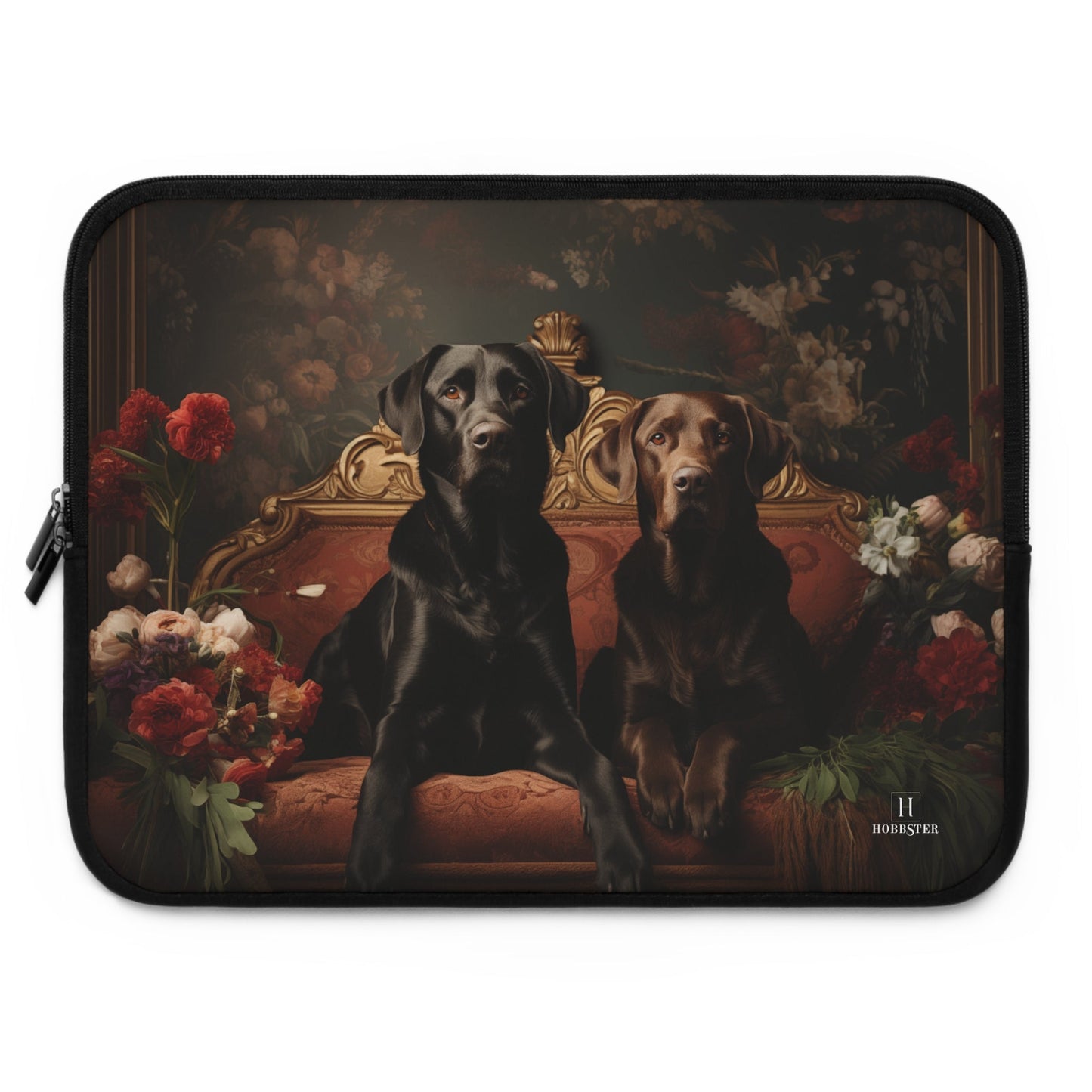 Neoprene Laptop Sleeve featuring Art Deco Labradors Design - Hobbster