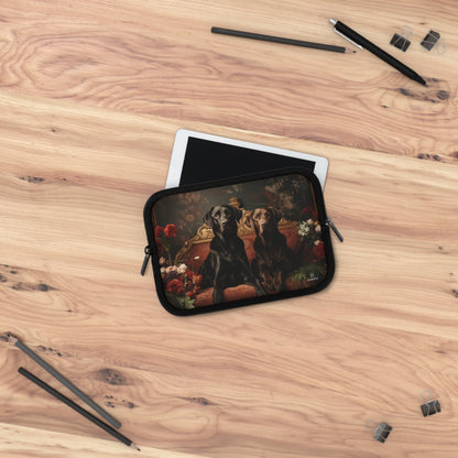 Neoprene Laptop Sleeve featuring Art Deco Labradors Design - Hobbster