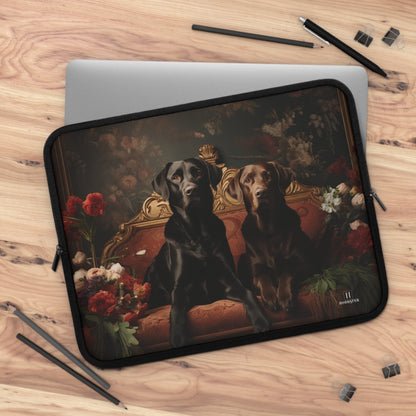 Neoprene Laptop Sleeve featuring Art Deco Labradors Design - Hobbster