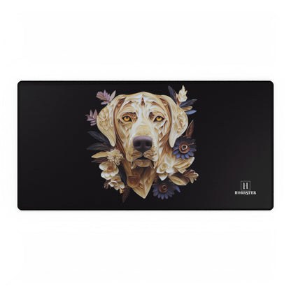 Non-slip Desk Mat Featuring Quilled Labrador Design - Hobbster