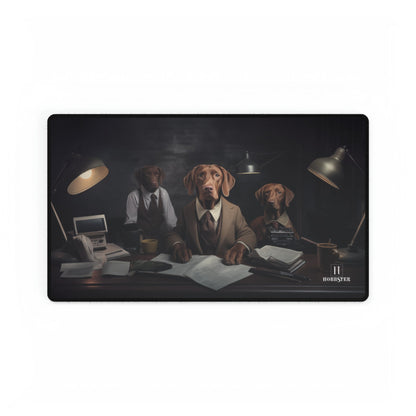 Non-slip Desk Mat with rubber backing featuring vintage Vizsla dog design - Hobbster