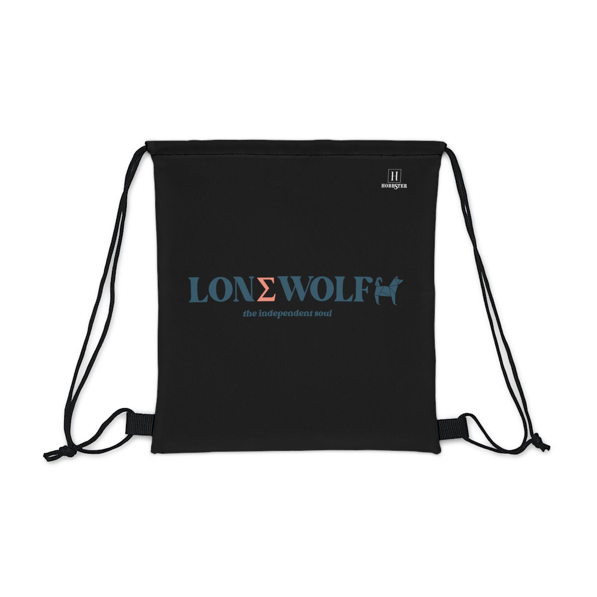 Outdoor Drawstring Bag Featuring Lone Wolf Slogan - Hobbster