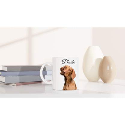 Personalised 11 0z Ceramic Mug | Add Your Own Photo To One Side, Fixed 'Dog Mama' On Other Side - Hobbster