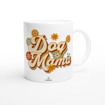 Personalised 11 0z Ceramic Mug | Add Your Own Photo To One Side, Fixed 'Dog Mama' On Other Side - Hobbster