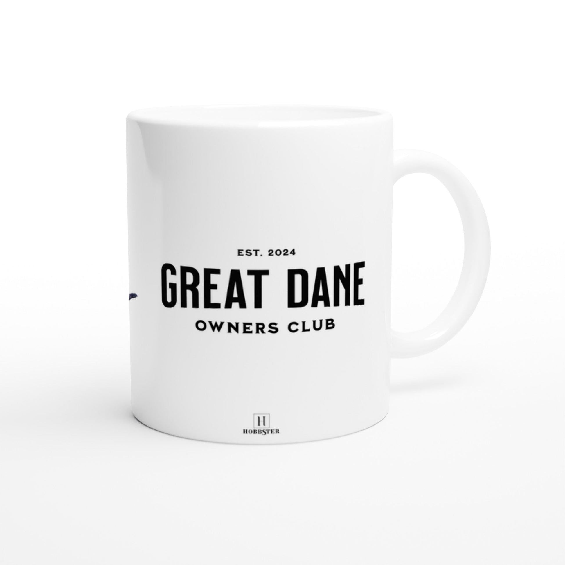 Personalised 11 0z Ceramic Mug | Add Your Own Photo To One Side, Fixed Great Dane Owners Club On Other Side - Hobbster