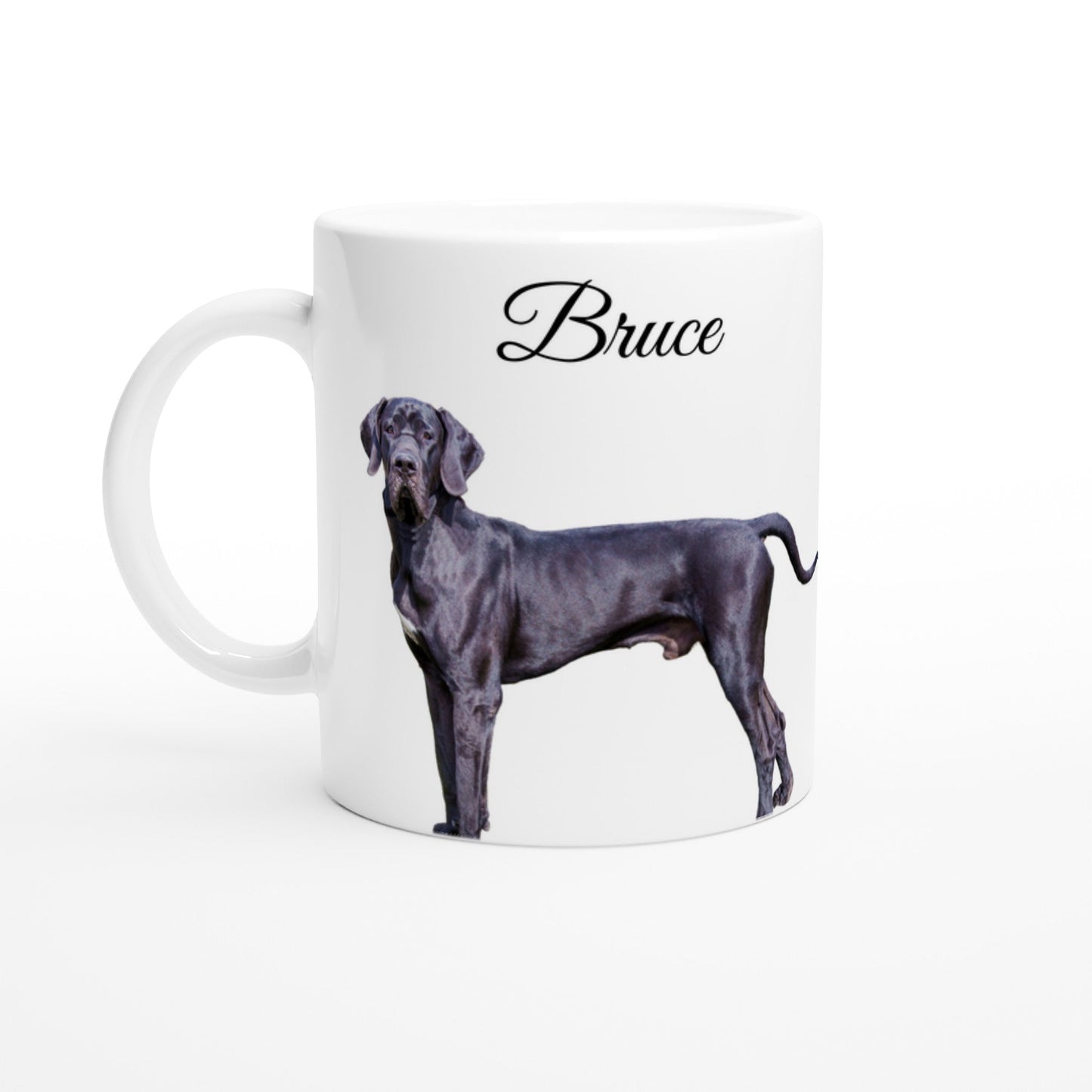 Personalised 11 0z Ceramic Mug | Add Your Own Photo To One Side, Fixed Great Dane Owners Club On Other Side - Hobbster