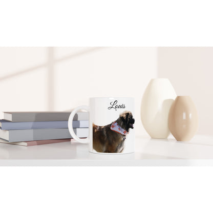 Personalised 11 0z Ceramic Mug | Add Your Own Photo To One Side, Fixed Leonberger Owners Club On Other Side - Hobbster