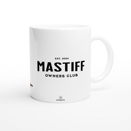 Personalised 11 0z Ceramic Mug | Add Your Own Photo To One Side, Fixed Mastiff Owners Club On Other Side - Hobbster