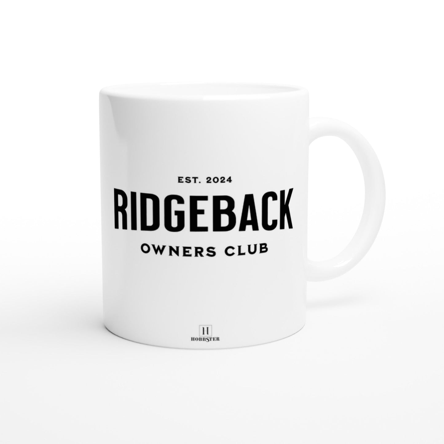 Personalised 11 0z Ceramic Mug | Add Your Own Photo To One Side, Fixed Rhodesian Ridgeback Owners Club On Other Side - Hobbster