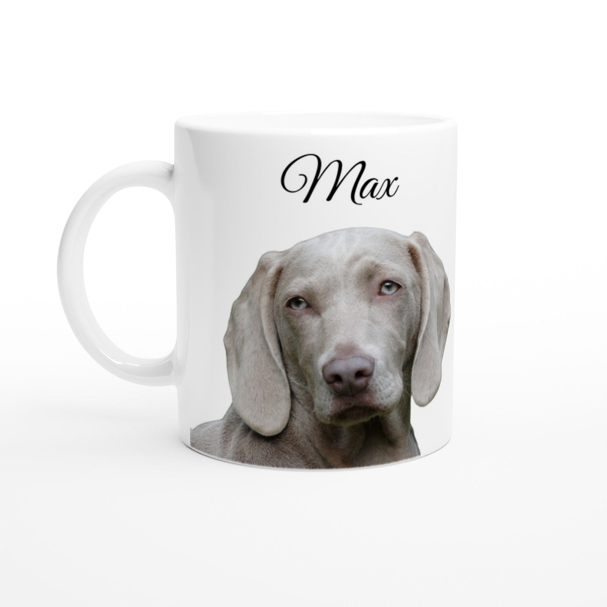 Personalised 11 0z Ceramic Mug | Add Your Own Photo To One Side, Fixed Weimaraner Owners Club On Other Side - Hobbster