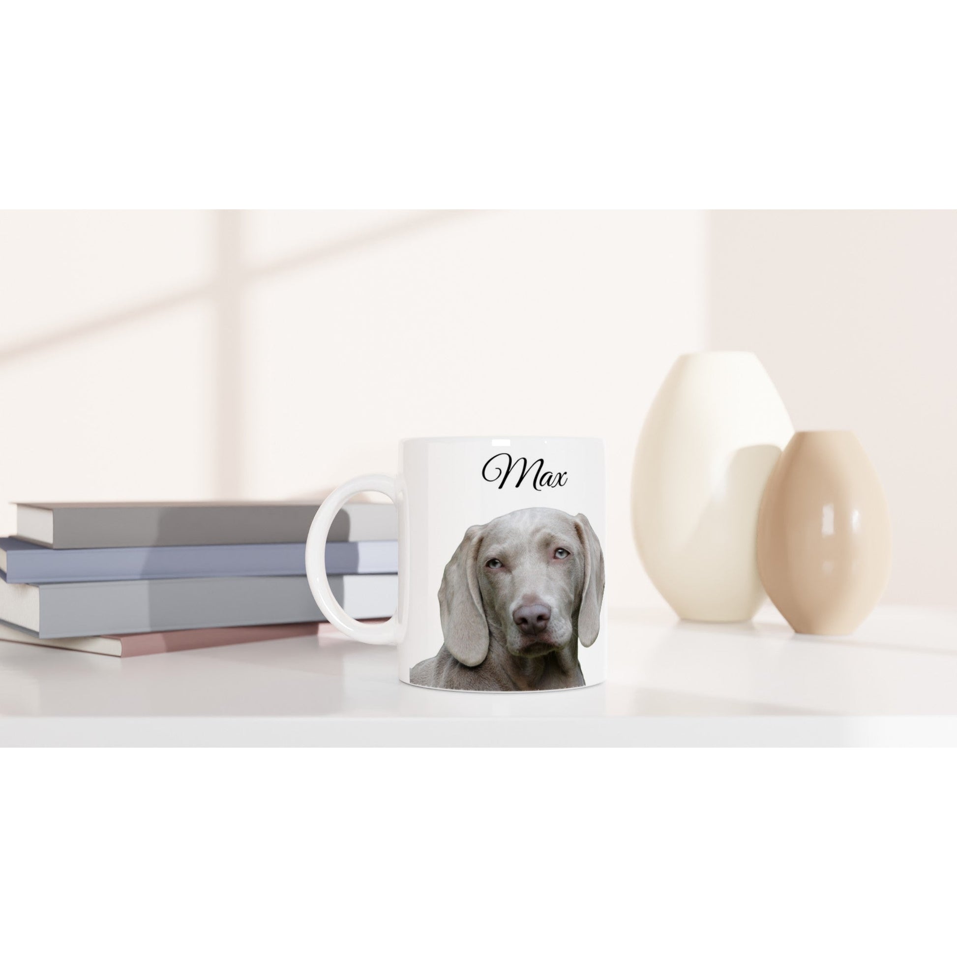 Personalised 11 0z Ceramic Mug | Add Your Own Photo To One Side, Fixed Weimaraner Owners Club On Other Side - Hobbster