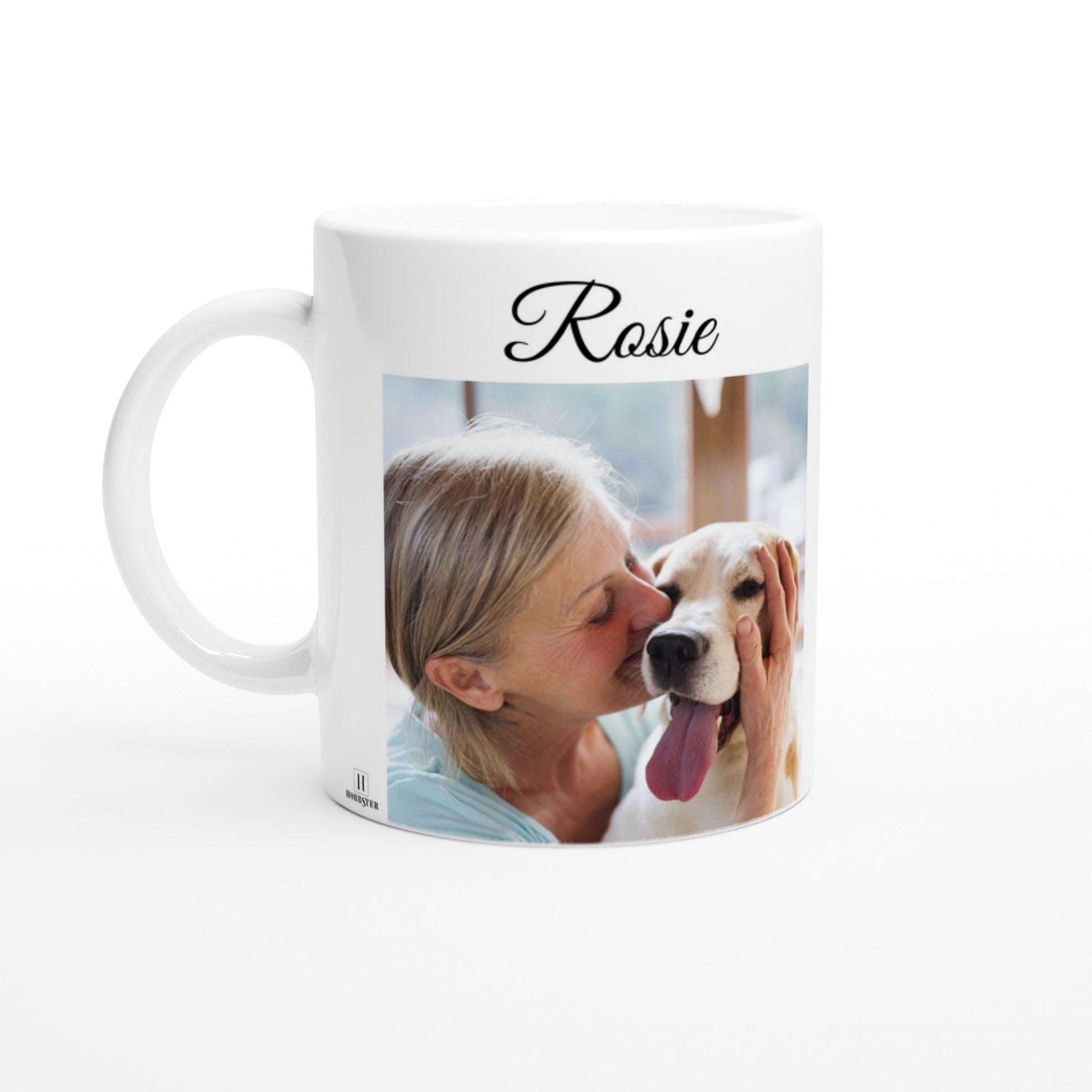 Personalised 11 0z Ceramic Mug with Picture and Dog Mum Quote - Hobbster