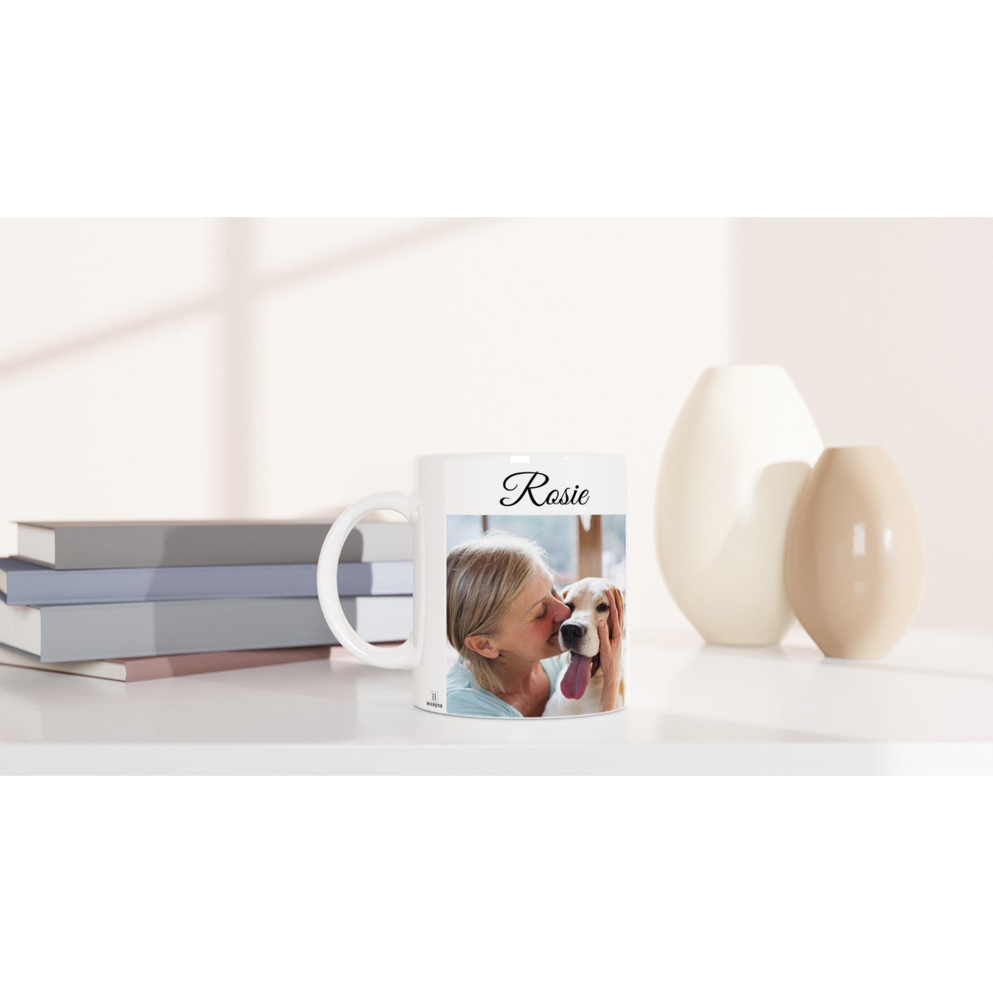 Personalised 11 0z Ceramic Mug with Picture and Dog Mum Quote - Hobbster