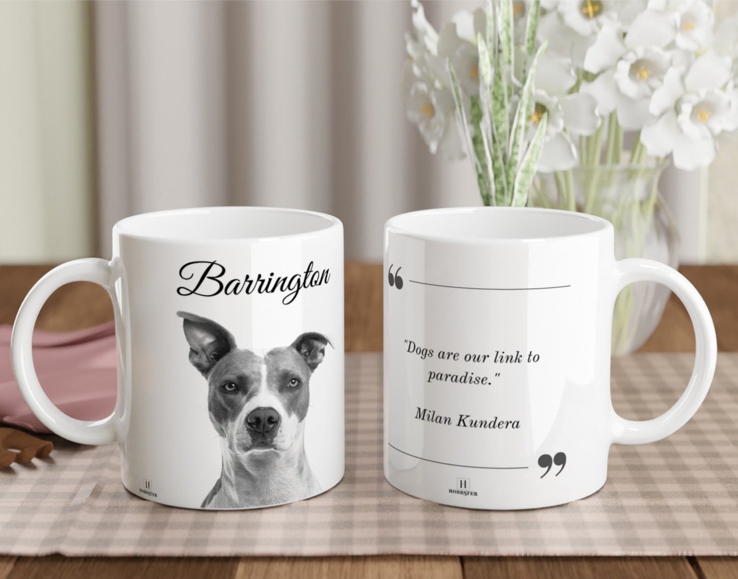 Personalised 11 0z Ceramic Mug with Picture and Milan Kundera Quote - Hobbster