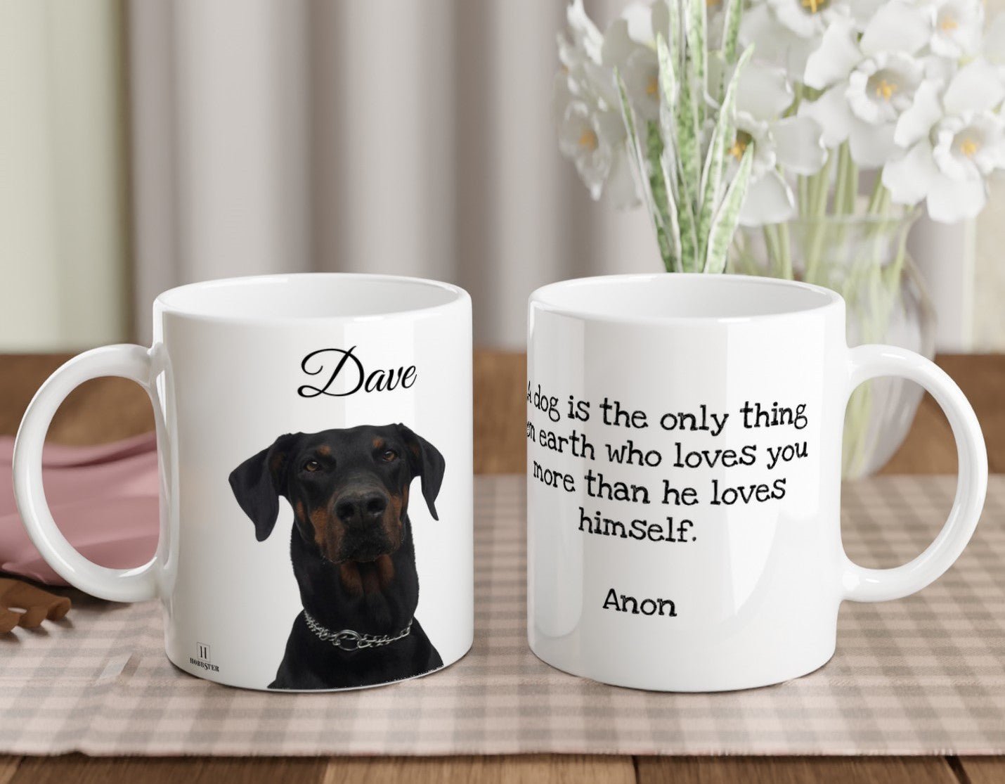 Personalised 11 0z Ceramic Mug with Picture and Quote - Hobbster