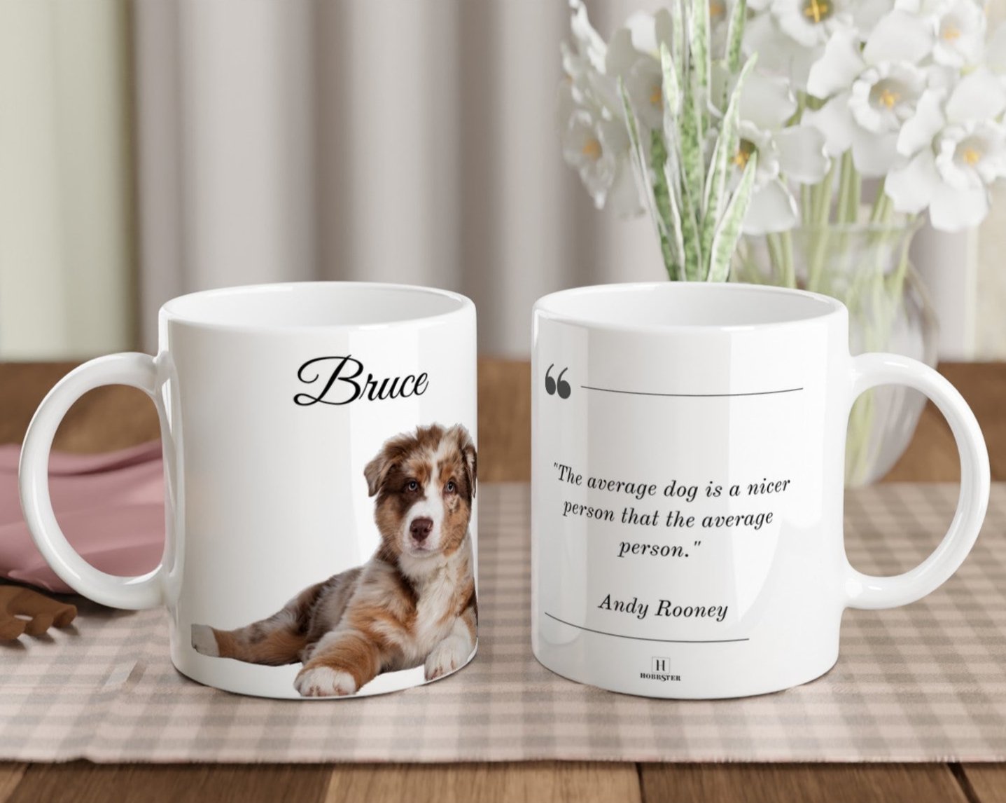 Personalised 11 0z Ceramic Mug with Your Dog Picture and Average Dog Quote - Hobbster