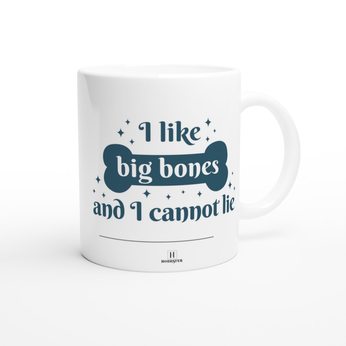 Personalised 11 0z Ceramic Mug with Your Dog Picture and Big Bones Quote - Hobbster