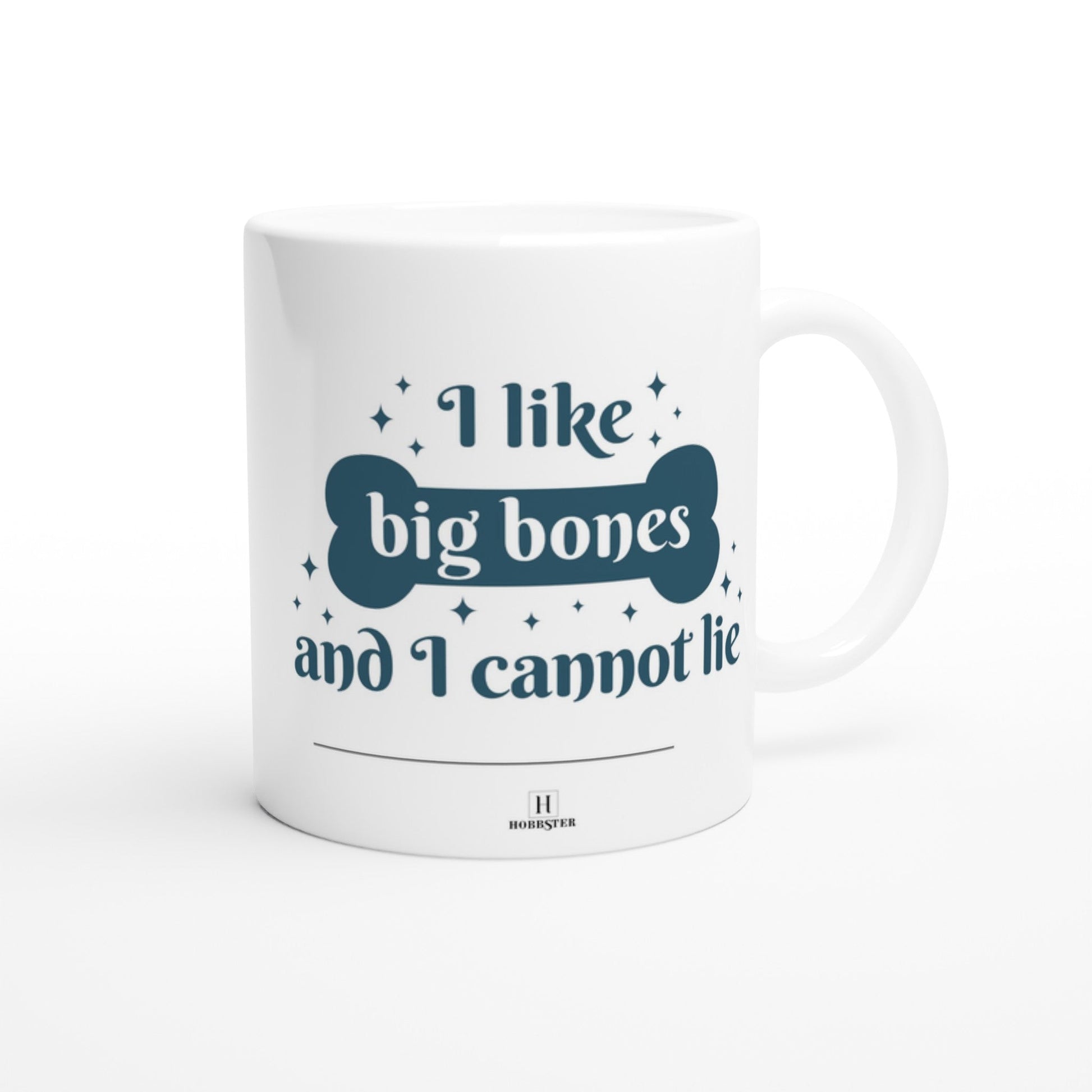 Personalised 11 0z Ceramic Mug with Your Dog Picture and Big Bones Quote - Hobbster