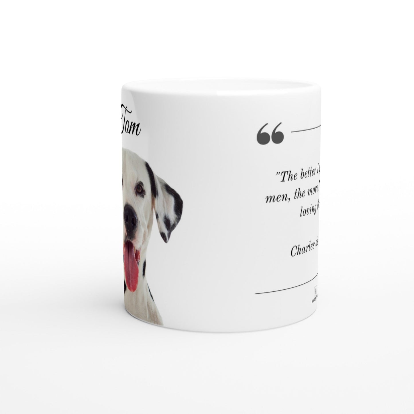 Personalised 11 0z Ceramic Mug with Your Dog Picture and de Gaulle Quote - Hobbster