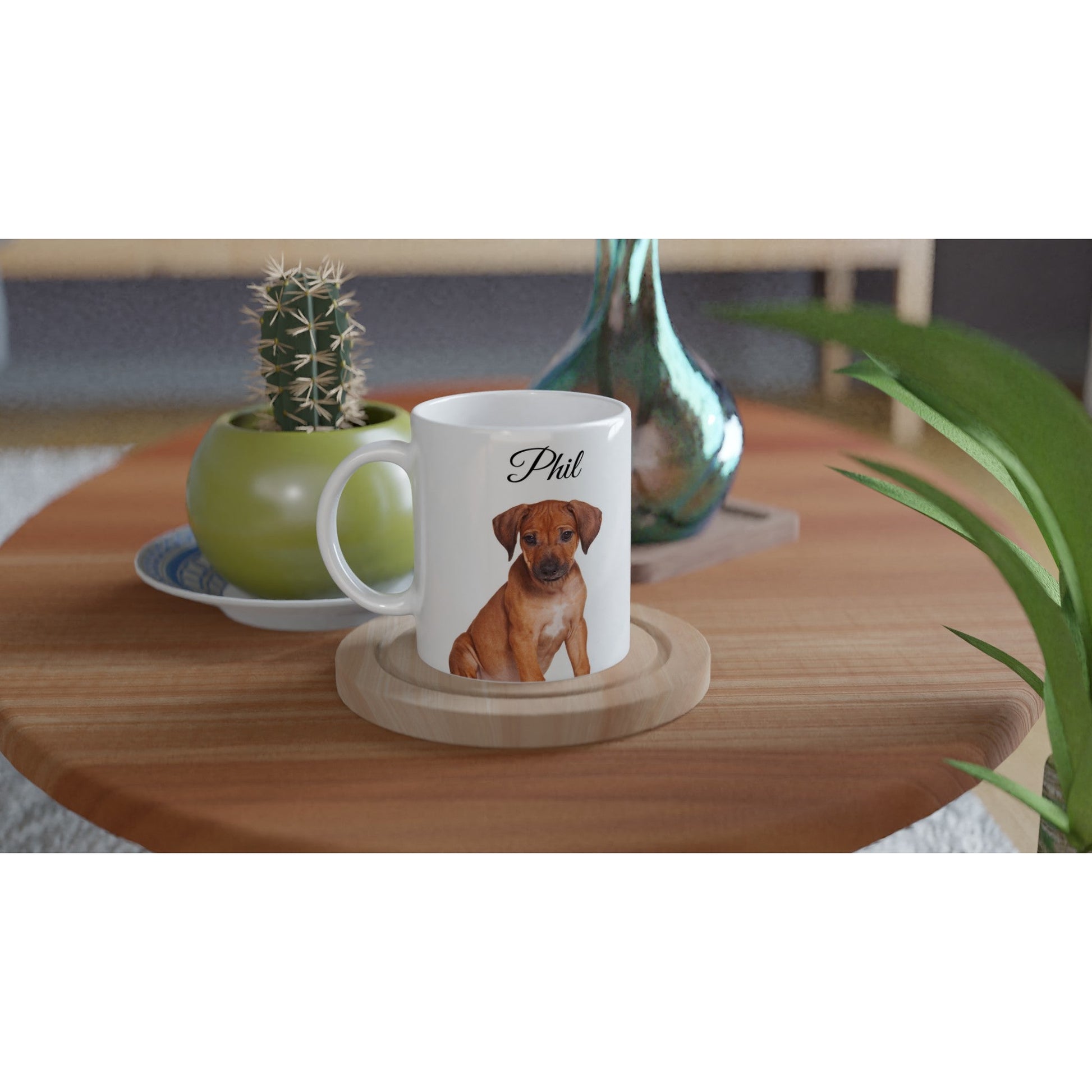 Personalised 11 0z Ceramic Mug with Your Dog Picture and Eisenhower Quote - Hobbster