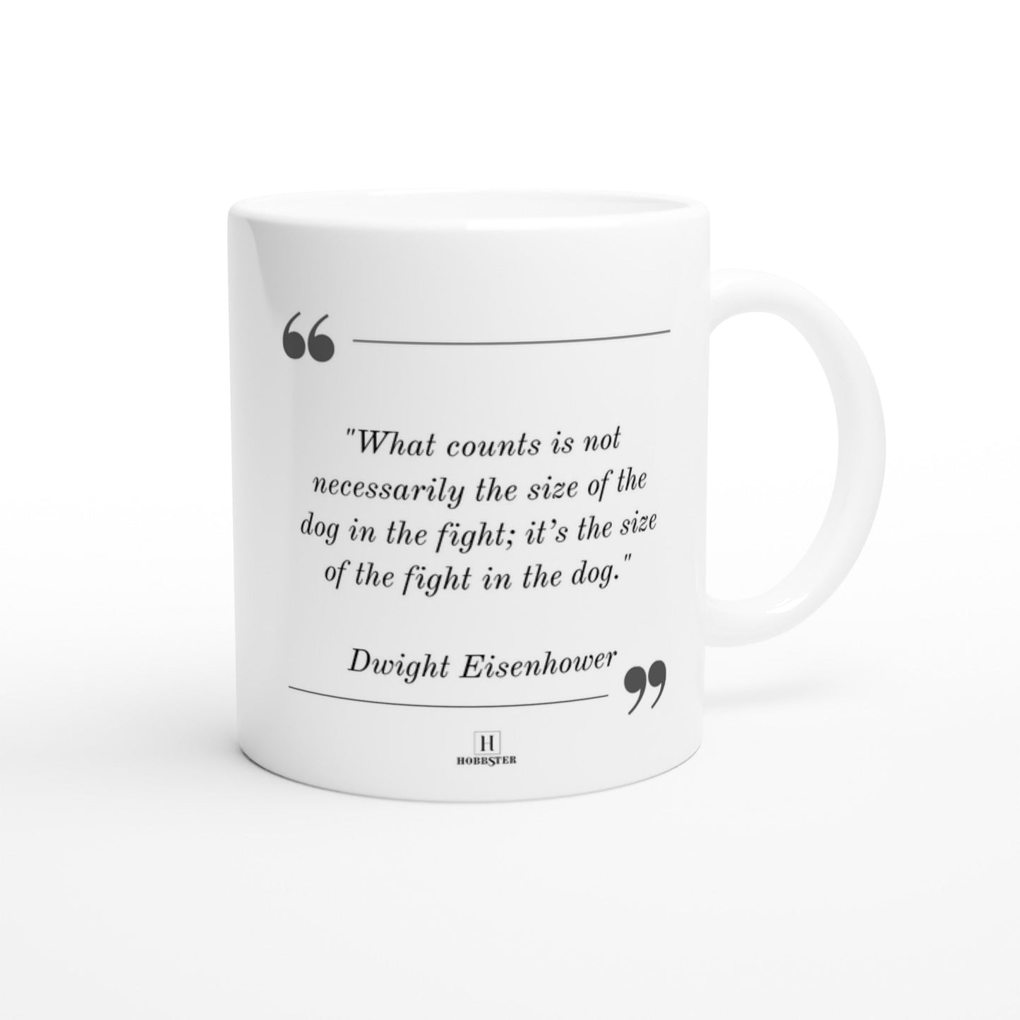 Personalised 11 0z Ceramic Mug with Your Dog Picture and Eisenhower Quote - Hobbster