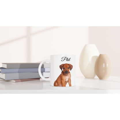 Personalised 11 0z Ceramic Mug with Your Dog Picture and Eisenhower Quote - Hobbster