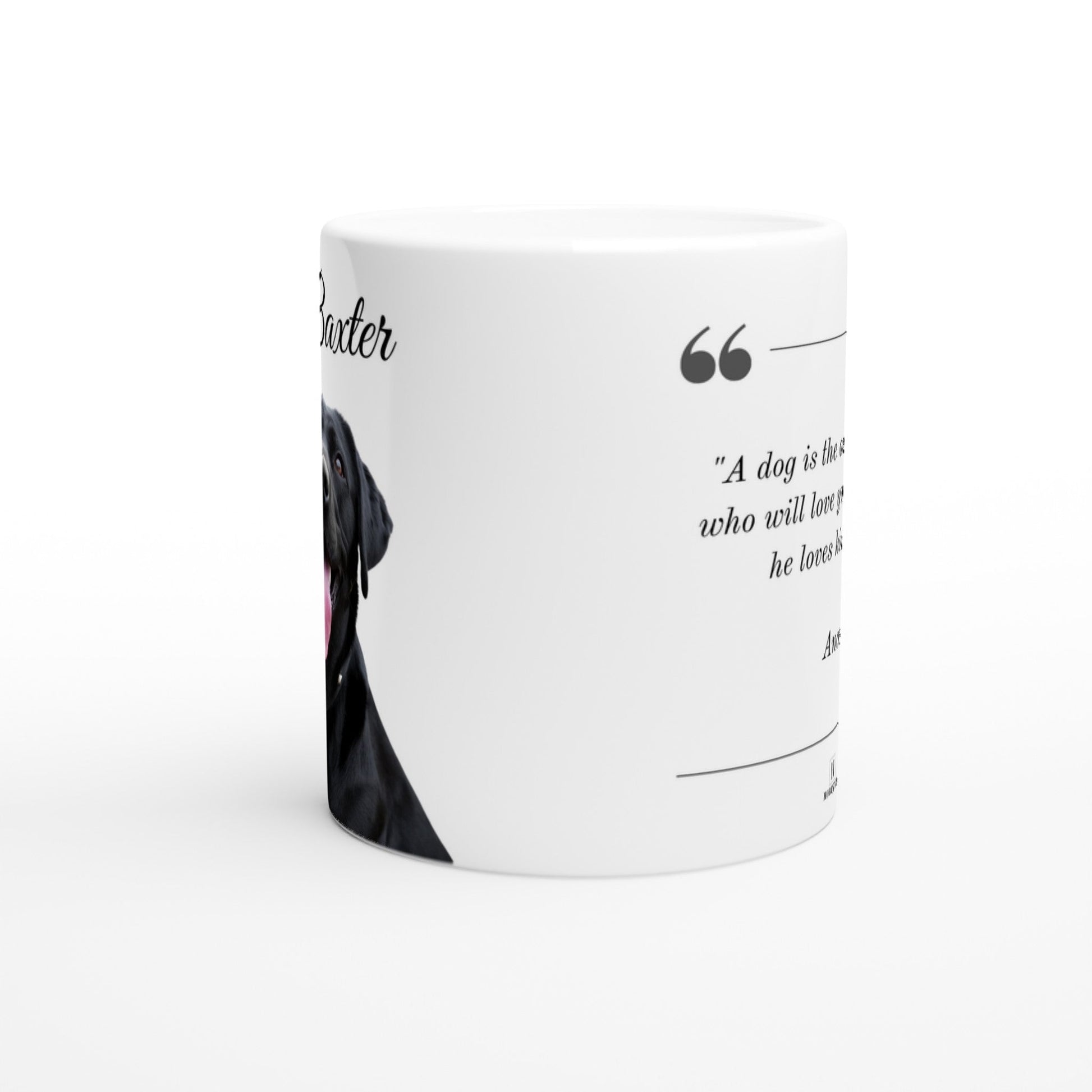 Personalised 11 0z Ceramic Mug with Your Dog Picture and Love Quote - Hobbster