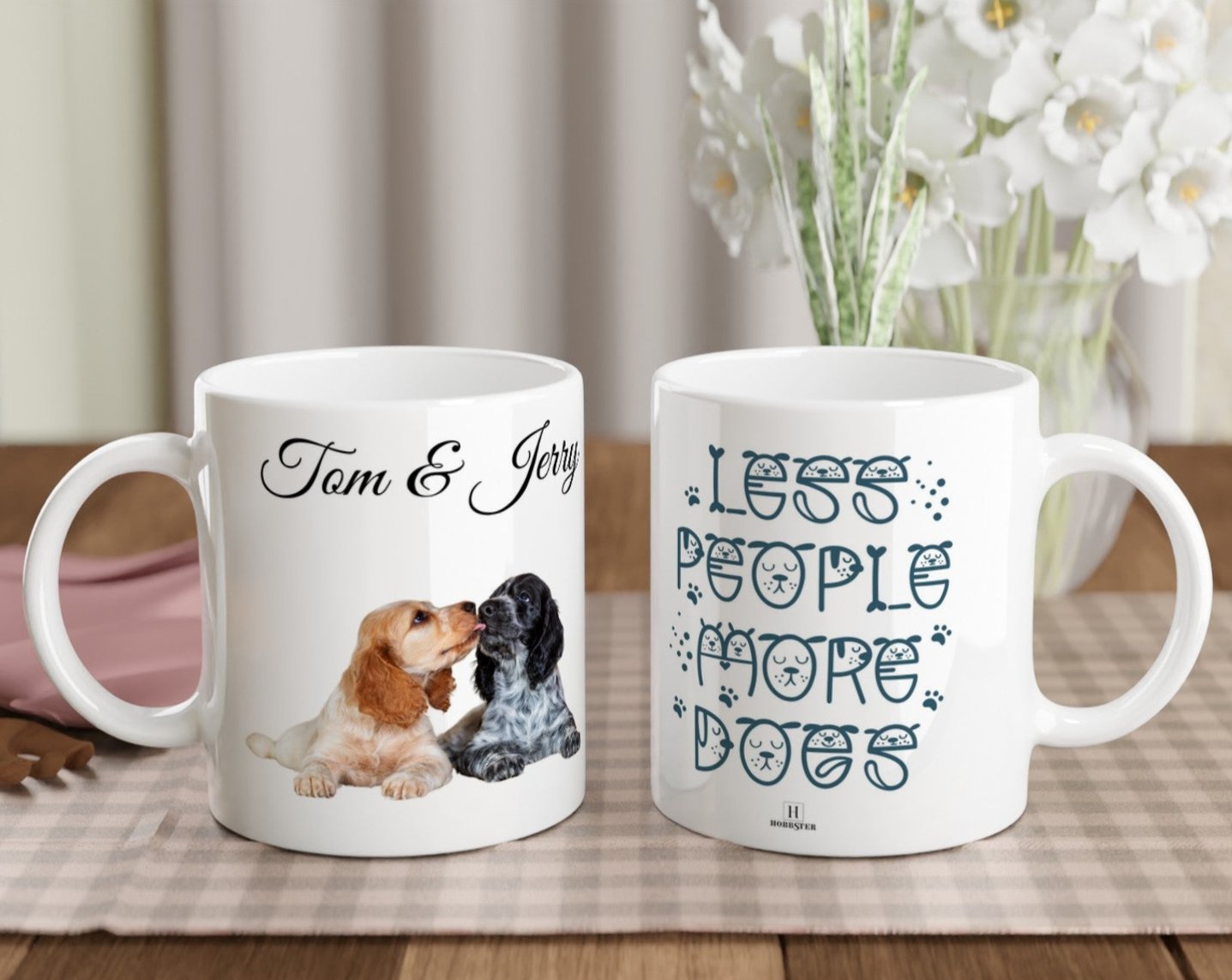 Personalised 11 0z Ceramic Mug with Your Dog Picture and More Dogs Quote - Hobbster