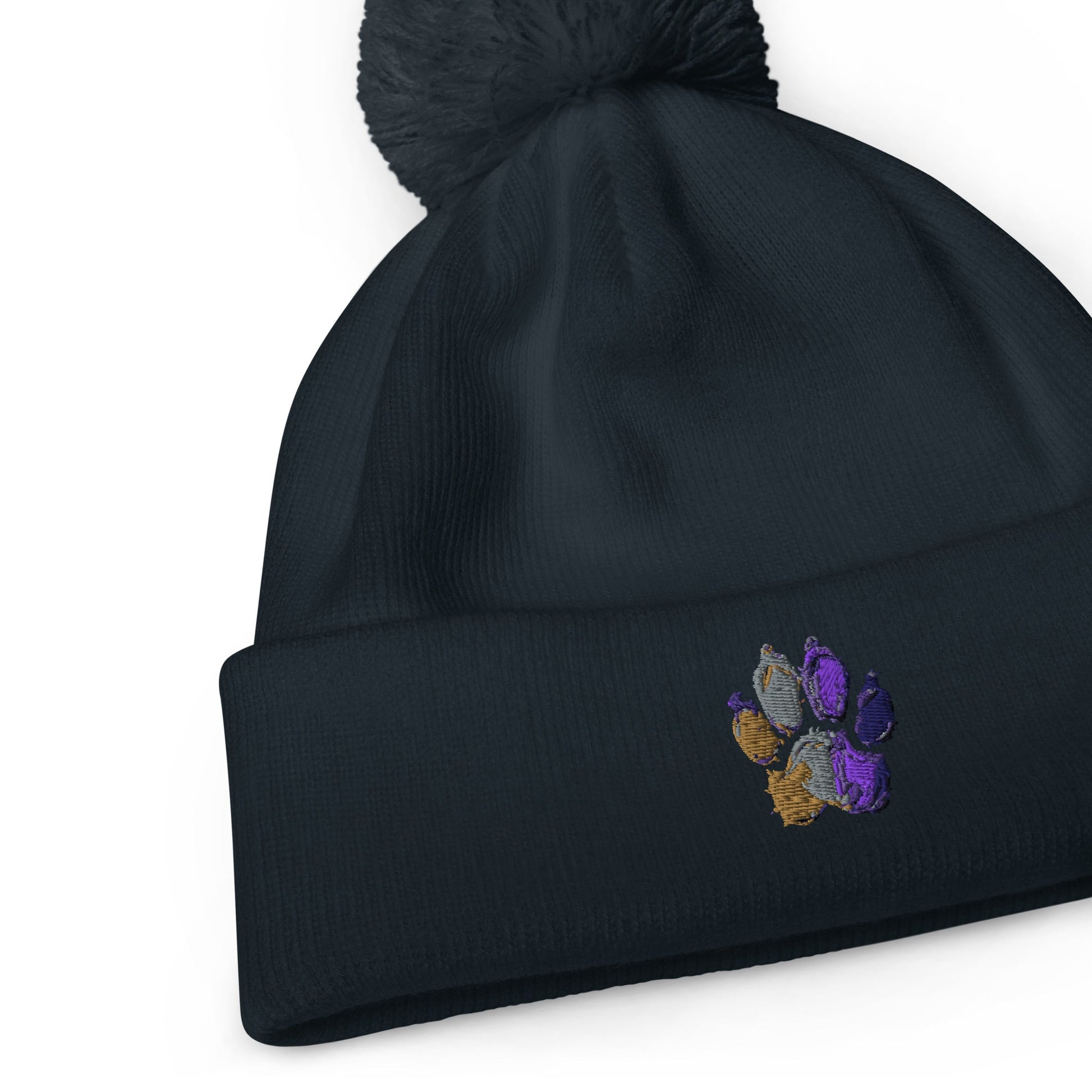 Pom Pom beanie with Painted Paw design - Hobbster