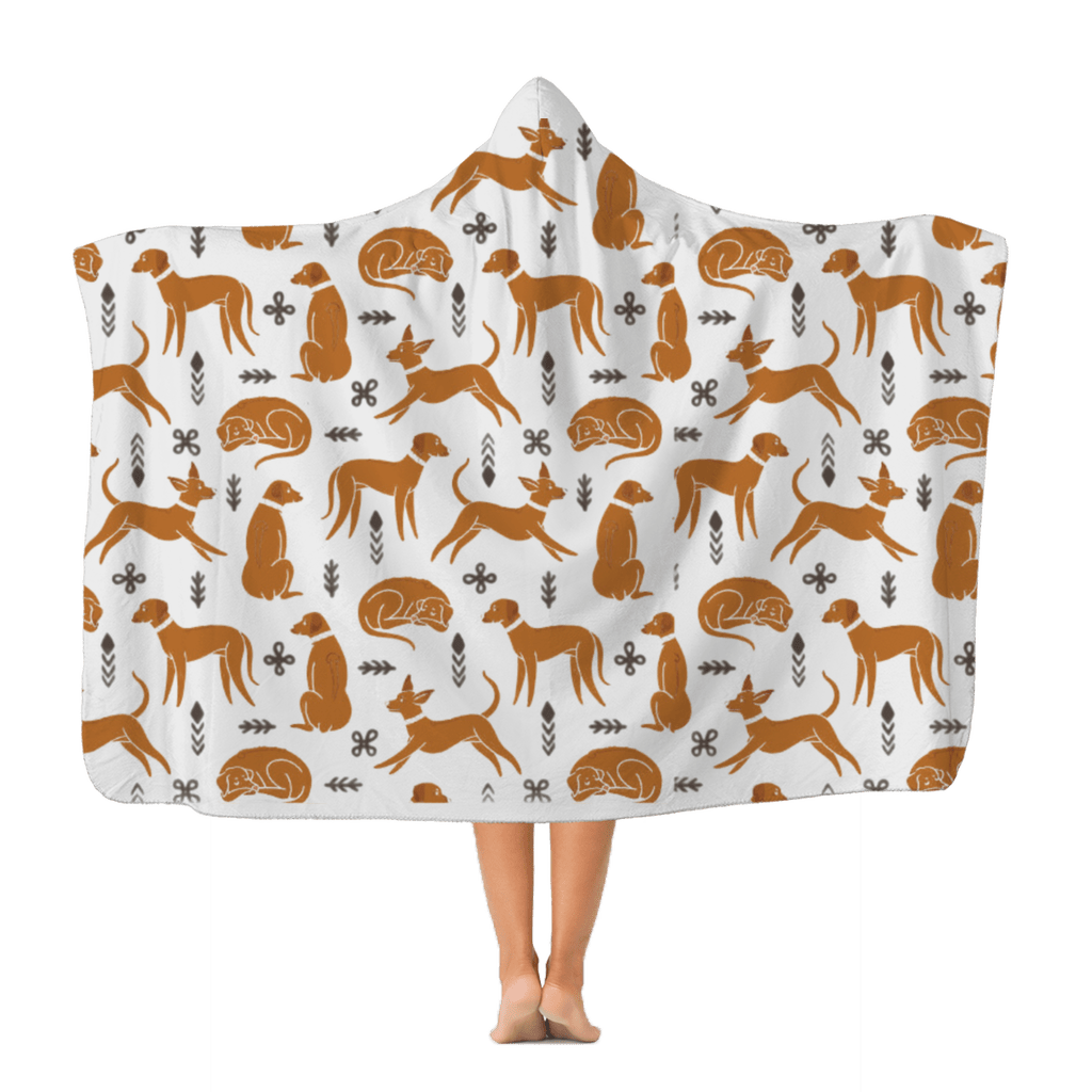 Premium Adult Fleece Hooded Blanket featuring multiple Rhodesian Ridgebacks - Hobbster