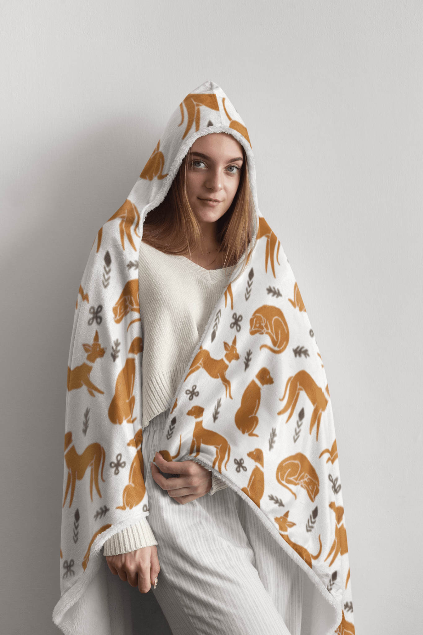 Premium Adult Fleece Hooded Blanket featuring multiple Rhodesian Ridgebacks - Hobbster