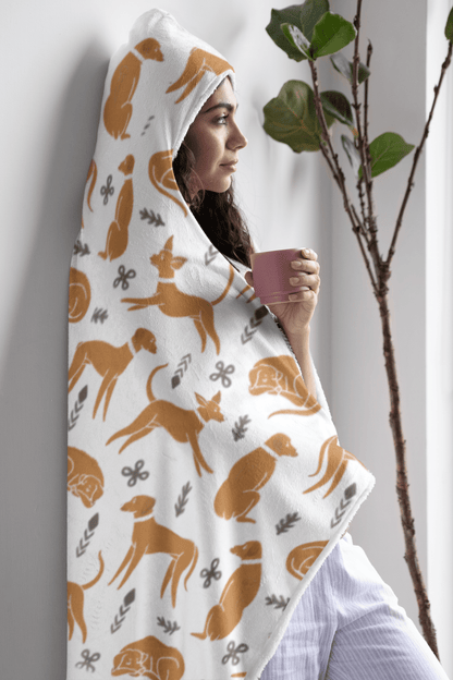Premium Adult Fleece Hooded Blanket featuring multiple Rhodesian Ridgebacks - Hobbster