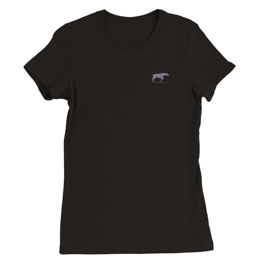 Premium Women's Crewneck T-shirt with a Weimaraner logo - Hobbster