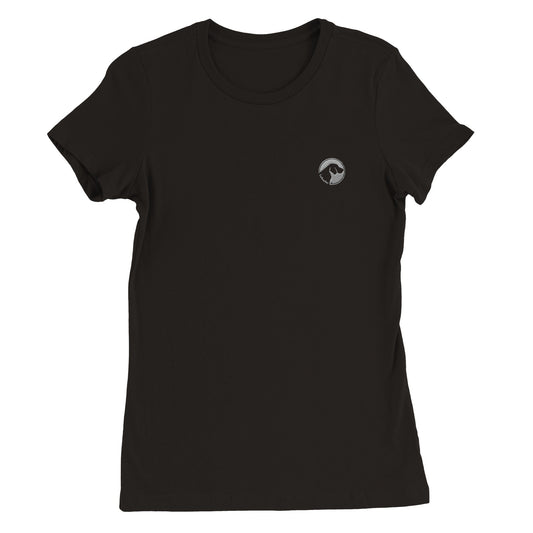 Premium Women's Crewneck T-shirt with Embroidered Labrador Logo - Hobbster