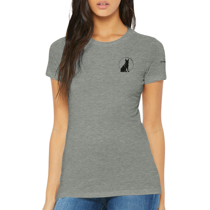 Premium Women's Crewneck T-shirt with German Shepherd logo - Hobbster