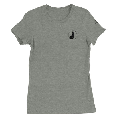 Premium Women's Crewneck T-shirt with German Shepherd logo - Hobbster