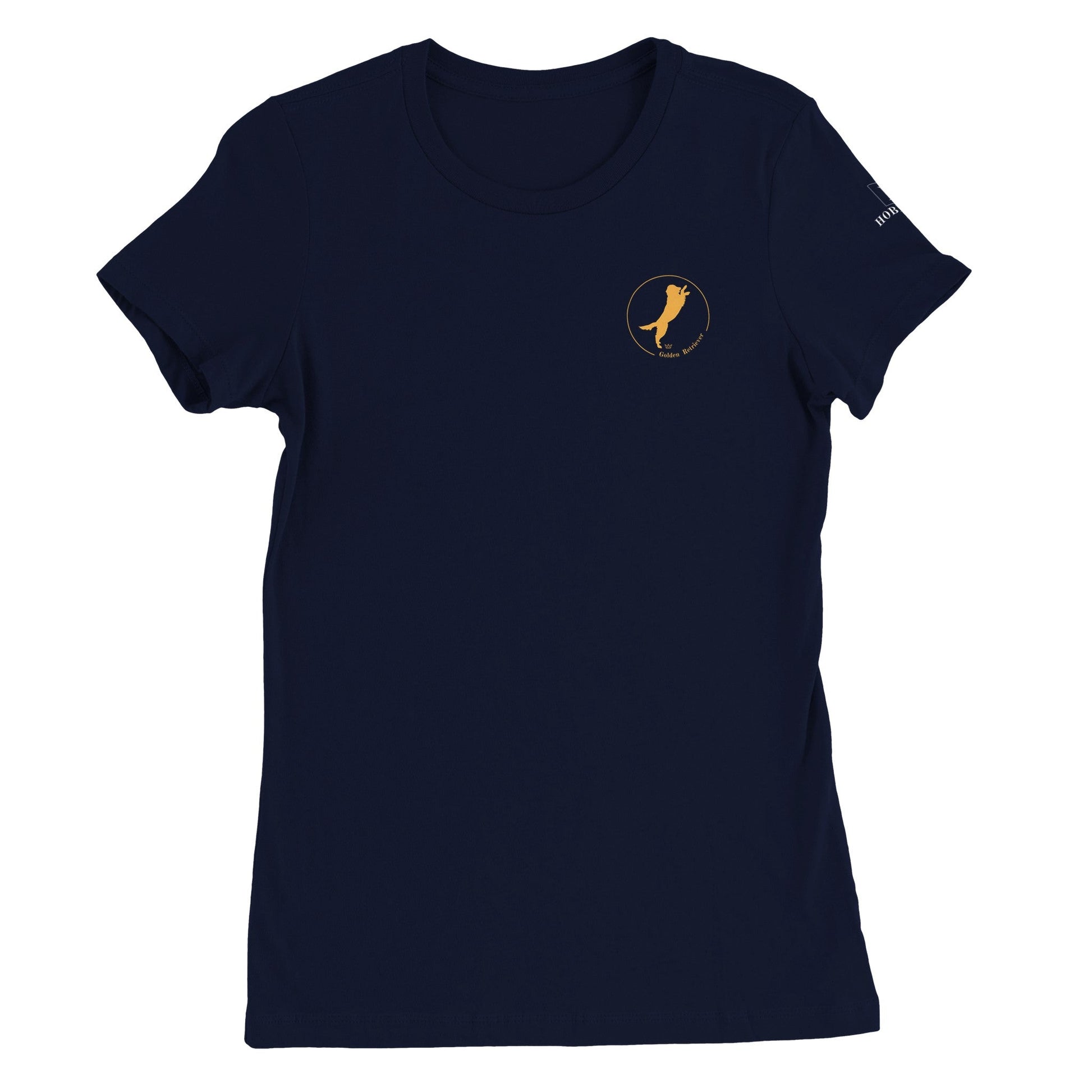 Premium Women's Crewneck T-shirt with Golden Retriever logo - Hobbster