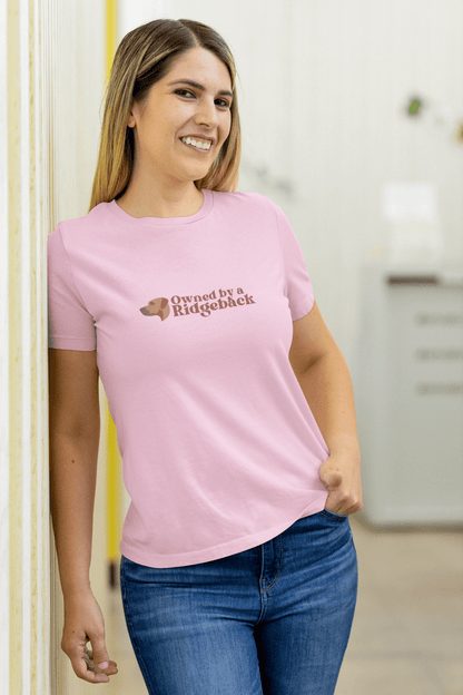 Premium Women's Crewneck T-shirt with Rhodesian Ridgeback dog slogan - Hobbster